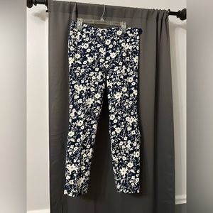 NWT Talbots Chatham Ankle Pants/Navy Floral/Sz 10
